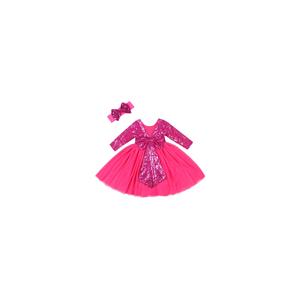 Cilucu Flower Girl Dress Sequin Girls Long Sleeve Dress Tutu Party Christmas New Year Dress