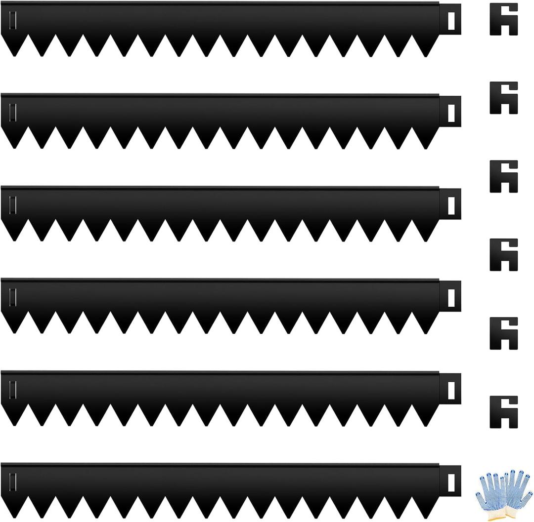 Upgraded Safe Black Steel Landscape Edging 20FT Kit (6-Pack) with Gloves -5 Inch Heavy-Gauge Rounded Edge Metal Garden Border for Lawn, Flower Bed & Raised Beds