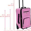 Rockland Fashion Softside 2 Piece Luggage Set, Expandable, (14" Tote/19" Upright), Pink