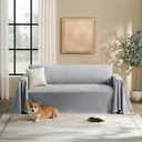 Couch Cover for Dogs Sectional Sofa Covers Washable for 2 Cushion Couch, Chenille Couch Cover Blanket, Sectional Sofa Slipcovers, Multi-Use Furniture Protector for Kids, Pets, 71" X118", Light Grey