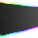 Hcman RGB Gaming Mouse Pad, Large Mousepad with Led Light, PC Gaming Accessories Black Keyboard Pad for Desk, Non-Slip Rubber Base XXL Big Mouse Mat for Gamer Boy Men Gift (31.5 X 12 Inch)