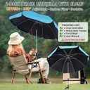 Blissun Beach Umbrella with Clamp, Adjustable Umbrellas for Chair, UPF50+ Sun Shade Umbrella for Beach Chair, Wheelchair, Camping Chair, Patio Chair, Golf Carts (Chair Not Included)