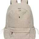 ESVAN Personalized Gifts Backpack Canvas Linen Nylon 17 inch Laptop Bag for Women Casual College