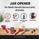Jar Opener for Weak Hand & Seniors with Arthritis BY HPBIZ With Wine&Bottale Opener (RED)
