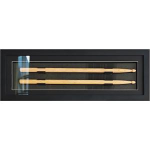 Wooden Drum Sticks Display Frame, Solid Pine Wood, Holds 1 Pair | Solid Pine Wood Frame, Clear Acrylic Panel, Fits 5A 5B 7A Sticks, Wall Mounted, Music Decor, Gift for Drummers & Musicians