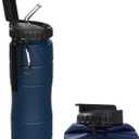 Collapsible Water Bottles, 22oz with Straw for Travel, Gym & Sports