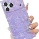 KERZZIL Elegent Pearl Pattern Compatible with iPhone Rectangle Edge Case, Slim Soft TPU Silicone Protective Bumper Cases Cover(Purple Pearl,17)
