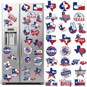 Konohan 25 Pcs Texas Refrigerator Magnets Texas Fridge Magnet Stickers States Souvenirs Gifts Magnet Holiday Magnetic Travel Decoration for Home Car Decor (Red, White, Blue)