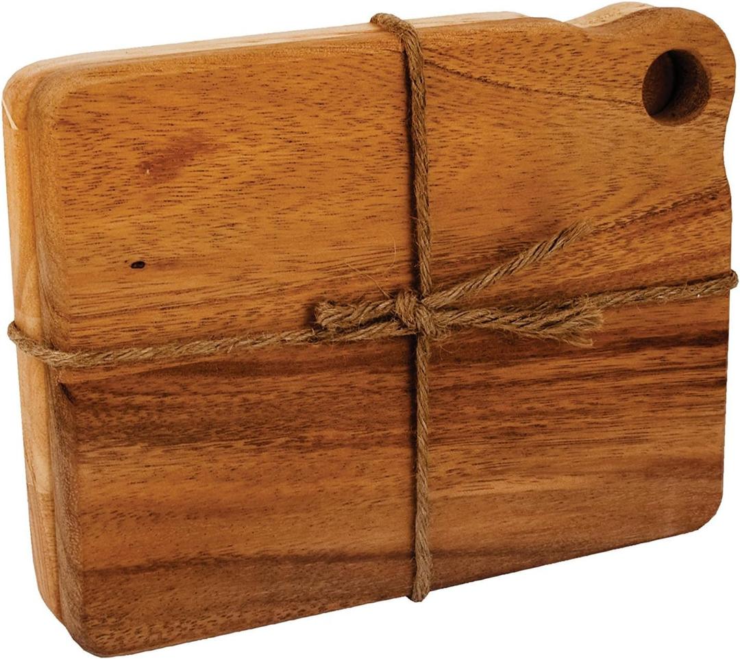 Ironwood Gourmet Montagu Sandwich Board Set, Acacia Wood, 2-Piece, 7.75 x 6 x 0.75 inches