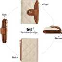 RNIEGA Small Wallets for Women Leather Bifold Wallet Women RFID Blocking Purse Credit Card Holder with 15 Card Slots and ID Window Coin Pocket