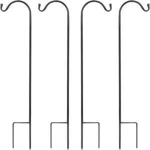 MIXXIDEA 4/8PK Heavy Duty Garden Shepherds Hooks for Outdoor, Premium Metal Shepherds Hooks, Height Adjustable Bird Feeder Hanger, Hanging Basket Hooks 37 Inch Tall Hanging Plant Hooks (4PK) (37inch 4PK)