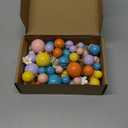 63 Pcs Cake Toppers with Balls Daisy Rainbow Cake Topper, Blue Cake Topper Pastel Cupcake Toppers Cake Decorations for Birthday Wedding Groovy Party Supplies