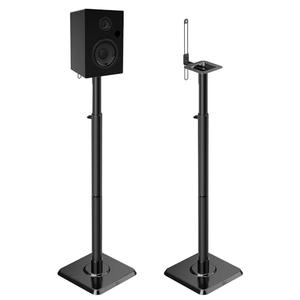 Mounting Dream Black Alloy Steel Speaker Stands, Height Adjustable Bookshelf Speaker Stand Pair, Universal Fit, 11 lbs Capacity, Set of 2 for Bose Polk JBL Sony Yamaha - 42" Max Height