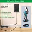21V Lithium Battery Charger for 20V/21V Power Tools - Compatible with Mini Chainsaw, Hand Drills, Electric Wrenches, Screwdrivers - Fast Charging & Overload Protection.