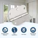 TICONN 48-Pack 3.5 Inch Door Hinges with 5/8" Radius Corner, 3-1/2 x 3-1/2 Inch Iron Bifold Residential Doors Hardware (5/8" Radius Corner, Satin Nickel, 48 Pack)