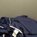 Bedsure 100% Washed Cotton Duvet Cover Oversized King Size - Navy Minimalist Bedding Set Linen Like - PureWoven Plain Simple & Soft Comforter Cover for All Seasons (Navy, Oversized King, 120"x98")