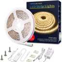MY BEAUTY LIGHT LED Strip Lights Warm White, 16.4ft Dimmable LED Light Strip,12v Flexible LED Rope Lights Kits for Kitchen Cabinet Bedroom Party Decor