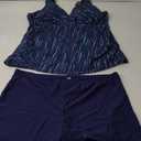 Yonique Womens Plus Size Swimsuits with Shorts Tummy Control Tankini Two Piece Bathing Suits Athletic Swimwear (Blue Colorful Galaxy, 20+)