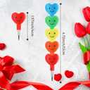 Zonon 72 Pcs Valentine's Day Pencils Bulk Plastic Stacking Heart Pencils Cute Smile Face Pens for Valentine's Day Gifts Rewards Goodie Bag Stuffers Party Favors (Colorful)