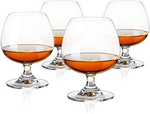 True Brandy Bourbon Whiskey Cognac Scotch Drinking Glasses, Superb Lead-Free Crystal Snifter Glass for Cocktail Party Dishwasher Safe, 14 oz, Set of 2