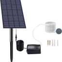 Andoer Solar Pond Oxygenator 2W Plug-in Solar Oxygen Pump Fish Tank Oxygenator Aquarium Oxygen Aerator Air Pump Fishing Aerator with Pipe Air Bubble Stones for Garden Fish Tank Outdoor Pool Pond
