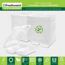 Freshware Clamshell Food Containers with Lids [8x8"] 3-Compartment 100-Pack, Disposable To Go Containers, Biodegradable Sugarcane To Go Boxes - Paper Container - Microwave & Freezer Safe, Stackable