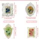 4-Pack Vintage Fridge Magnets Frame 3D Epoxy Flowers, Handmade Resin Magnetic Picture Frame Decor (White)
