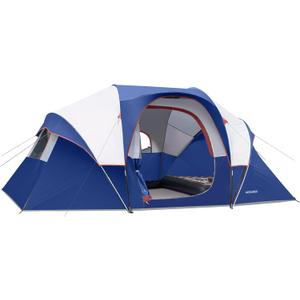 HIKERGARDEN 10 Person Camping Tent - Portable Easy Set Up Family Tent for Camp, Windproof Fabric Dome Tent Outdoor for Hiking, Backpacking, Traveling-14'x11'x74in(H)