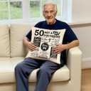 45th Birthday Gifts Birthday Throw Pillow Cover for Men Decorative Bday Party Keepsake Ideal 45 Years Old Dad Uncle Grandad Presents Decor for Home Couch 18x18 inch (45)