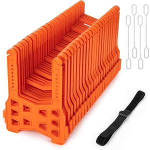 WELLUCK RV Sewer Hose Support 20FT, Adjustable Height, RV Sewer Support with Secure Rubber Band and Carry Strap for Travel Trailers, Campers and Motorhome, Blaze Orange Color Never Trip or Forget