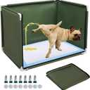 Dog Pee Pad Holder with High Walls,Waterproof Puppy Litter Box,Foldable Indoor Dog Potty,No Spill Pet Toilet for Small/Medium Puppy, Easy Clean,Army Green (24"x24"x17.7")