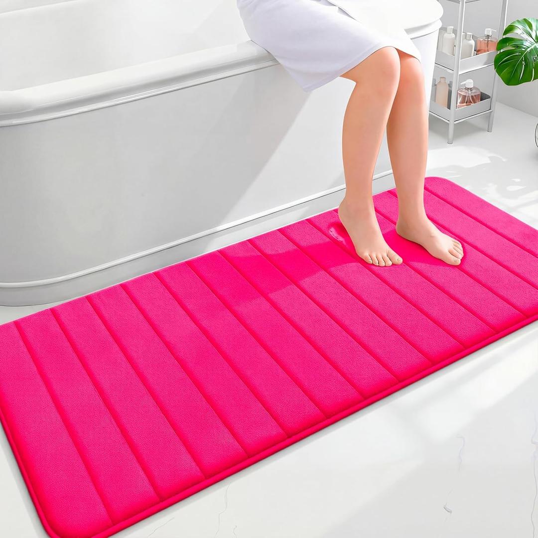 OLANLY Memory Foam Long Bathroom Rugs Runner 59x24, Super Soft Absorbent