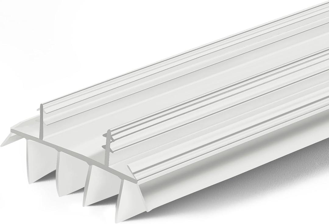 Pushglossy 1 Pcs Replacement Door Bottom with Vinyl Fins 36" Long 1 3/4" Wide Threshold Seal Bottom of Door Weatherstrip Kerf Weather Stripping for 7/8" Between Barbs (White)