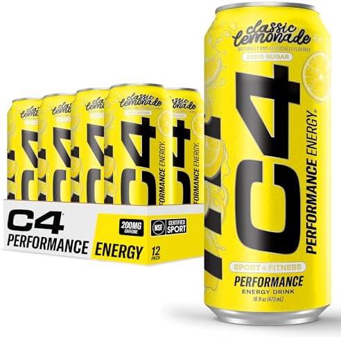 Cellucor C4 Energy Drink, Lemonade Limited Edition Carbonated, Sugar Free Pre Workout Performance Drink with no Artificial Colors or Dyes, 16oz Pack of 11 BB 01/2027