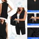 Mastectomy Shirts with Drain Pockets V-Neck Open Front Breast Cancer Shirts for Women Post Mastectomy Must Haves (Black, S)