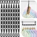 Space Saving Hangers for 48 Clothes, Reinforced Collapsible Hangers with 360 Swivel Hook, Hanger Hooks Space Saver for Closet Organizers and Storage, Dorm Room Essentials, Fully Assembled, Black