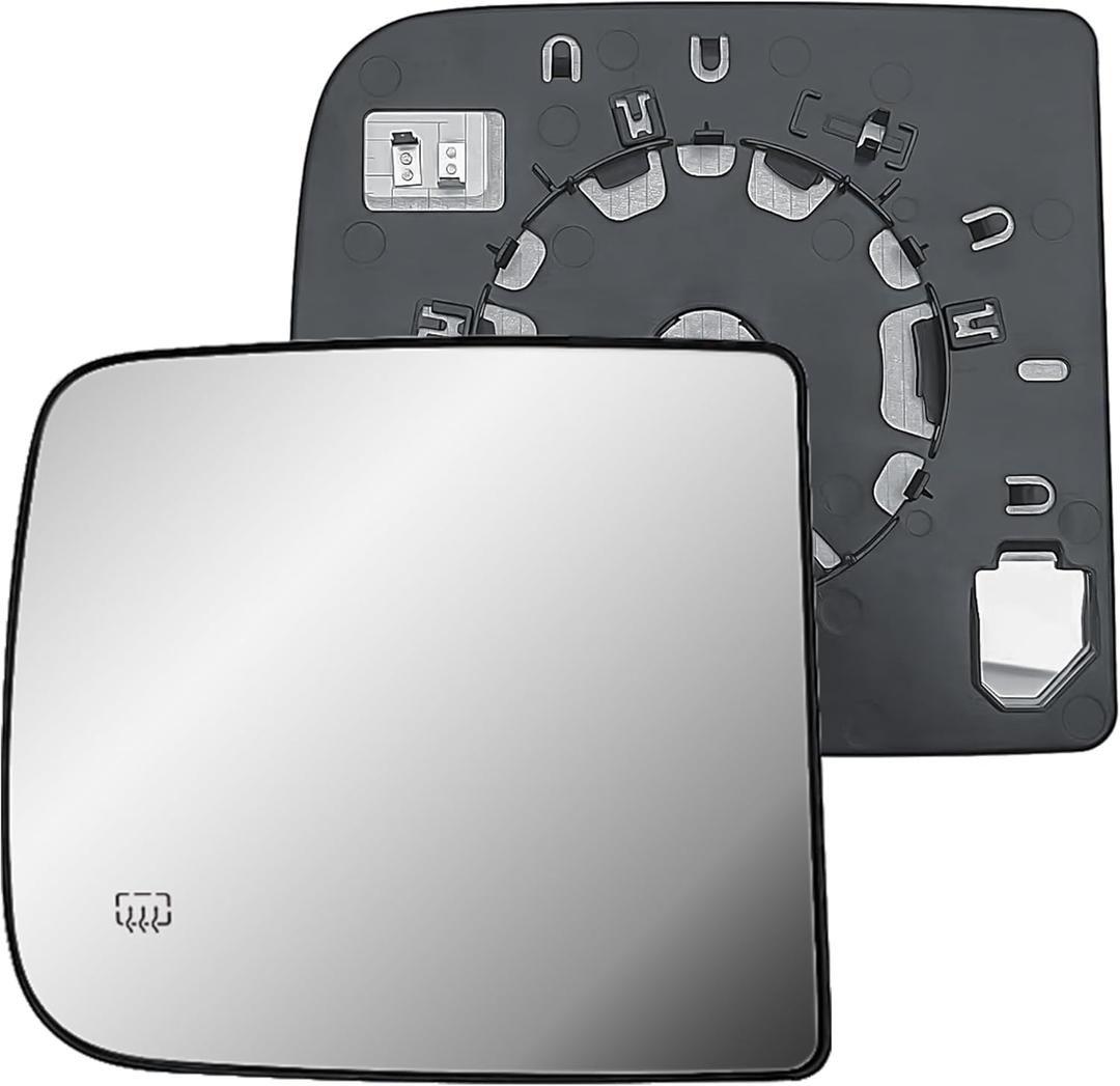 Replacement Passenger Right Side Door Towing Mirror Main Big Glass Flat Heated with Back Plate for RAM 1500 2500 3500 from 2010 to 2024