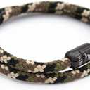 Wind Passion - Mens Bracelet, Durable Rope Wristband for Men, Versatile Pulseras Para Hombres - Waterproof, Magnetic Clasp, Ideal for Outdoor & Fashion (X-Large ( Wrist size: 7.09 - 7.87 inch ), Black Magnet - Camo Army)