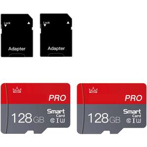 128GB Micro Memory Card Class 10 Memory Cards High Speed Mini TF Card with Adapter for Smartphones/Tablet/Drone/Game Console(2-Pack)