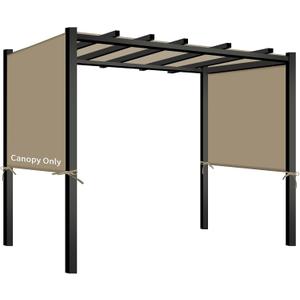 Universal Canopy Cover Replacement for 17x6.8 Ft Outdoor Pergola Structure, Garden Pergola Shade for Gazebo Patio Porch Balcony, Outdoor Waterproof Pergola Canopy Top(Cover Only) (Khaki)