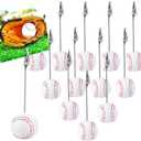 Jetec 12 Pcs Resin Sports Ball Base Memo Clips with Alligator Wire Table Number Card Place Holders Photo Stand for Office Menu Wedding Party Events Decoration(Baseball)