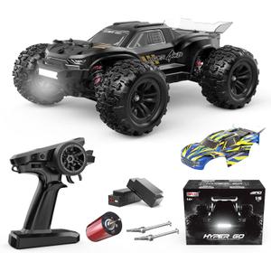HYPER GO H16BM 1/16 RTR Brushless High Speed Electric 4X4 Off-Road Fast RC Car, Max 42mph, RC Truck, Remote Control, 2 Lipo Batteries for Adult, Compatible with 3S Lipo