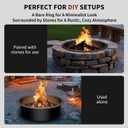 Outdoor Smokeless Fire Pit Ring Insert,36 Inch Inner|42 Inch Outer Diameter, Heavy Duty Metal Round Fire Ring for Outside Wood Burning, Black