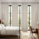 MIULEE Pinch Pleated 100% Blackout Curtains 40"x102" Long Birch 4 Panel Set | Thick Linen, Memory Trained Pleat, Back Tab Double Layer Drapes, Thermal Insulated, Curtain for Bedroom Living Room Darkening