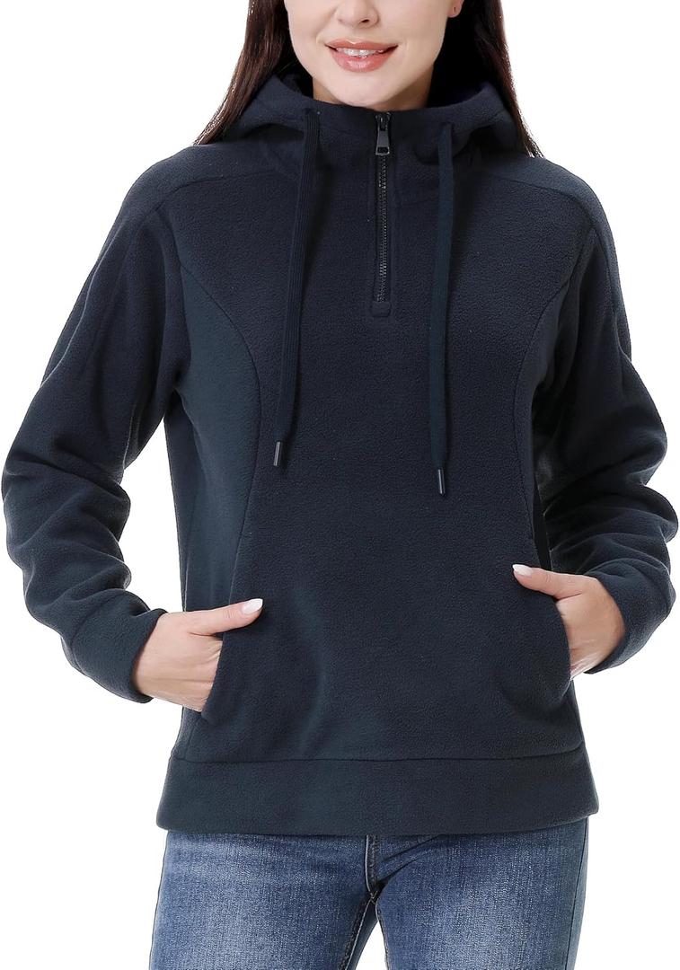 GIMECEN Women's Polar Fleece Hoodies Quarter Zip Sweatshirt Long Sleeve Sweaters Casual Pullover Jacket with Pocket (M) GIMECEN Women's Polar Fleece Hoodies Quarter Zip Sweatshirt Long Sleeve Sweaters Casual Pullover Jacket with Pocket (M)