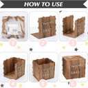 Bucherry 2026 Graduation Card Box Holder Class of 2026 Rustic Wooden Card Box with Slot for Congrats Grad Party Decorations Supplies (Brown, 8.66 Inches)