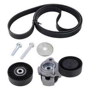 Serpentine Belt Tensioner Bolt Idler Pulley Drive Kit Compatible with 2006-2013 BMW 128i 323i 325i 325xi 328i 330i 330xi 525i 525xi 528i 528xi 530i 530xi X3 3.0L L6 Replaces 11288624196 6K1990