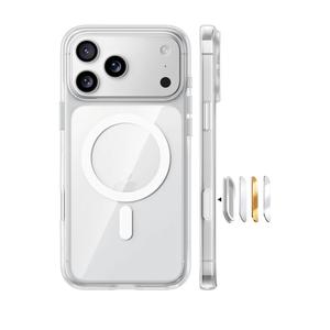 TORRAS Stronger Magnetic for iPhone 17 Pro Case Clear, [Covered Camera Control] [AntiYellowing] Compatible with MagSafe, MilitaryGrade Drop Protection, Slim Phone Case for iPhone 17 Pro