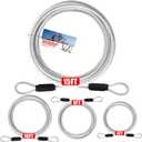 4FT/6FT/10FT/15FT Cable Locks with Combination 1/8 inch Security Cable with Loops for Fence Luggage Gym Locker Cabinet