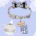 2 Pack Breakaway Cat Collar with Bow Tie and Bell for Kitten Adjustable Safety Collars with Removable Bowtie Flowers